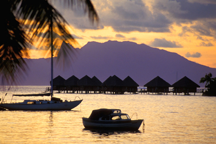 Los anocheceres en Moorea son absolutamente emocionantes